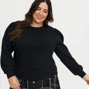 Torrid Puff Sleeve Black Top